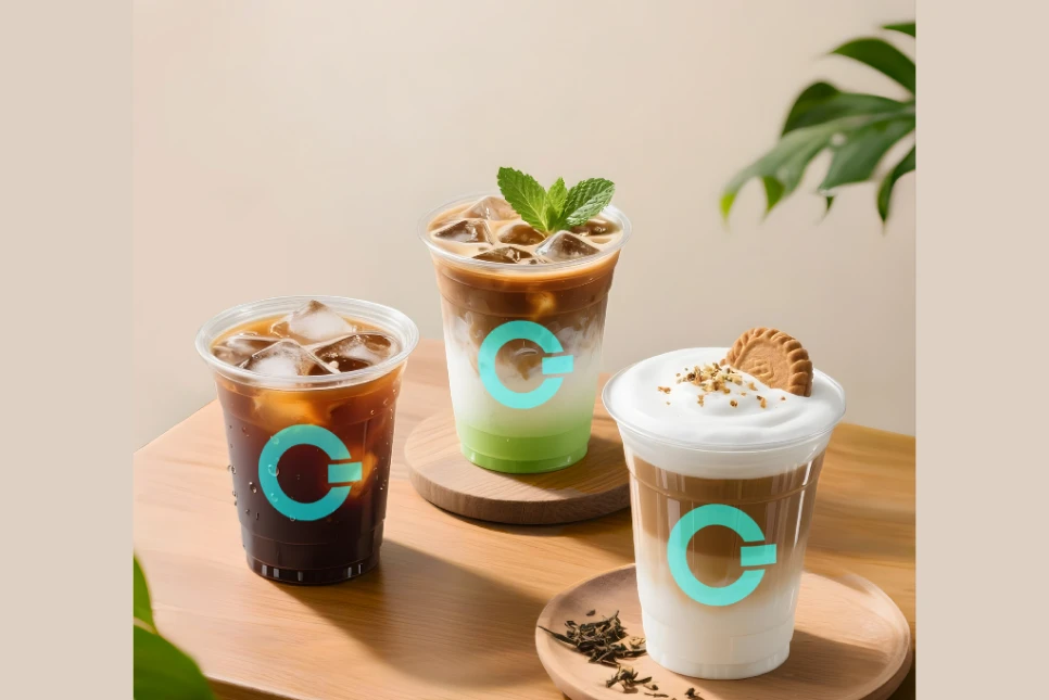 Bebidas com sabor a chá tailandês do menu COFEPLUS