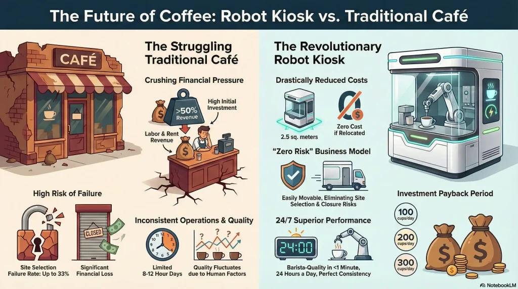 Cafetería robot vs cafetería tradicional
