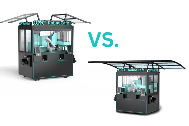 cofeplus Roboter-Kiosk Indoor- vs. Outdoor-Standortwahl