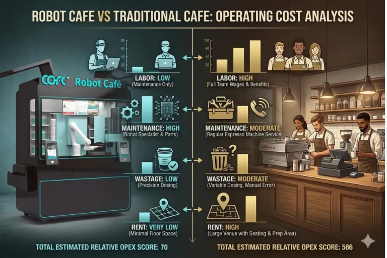 análise de custos operacionais entre café robotizado e tradicional